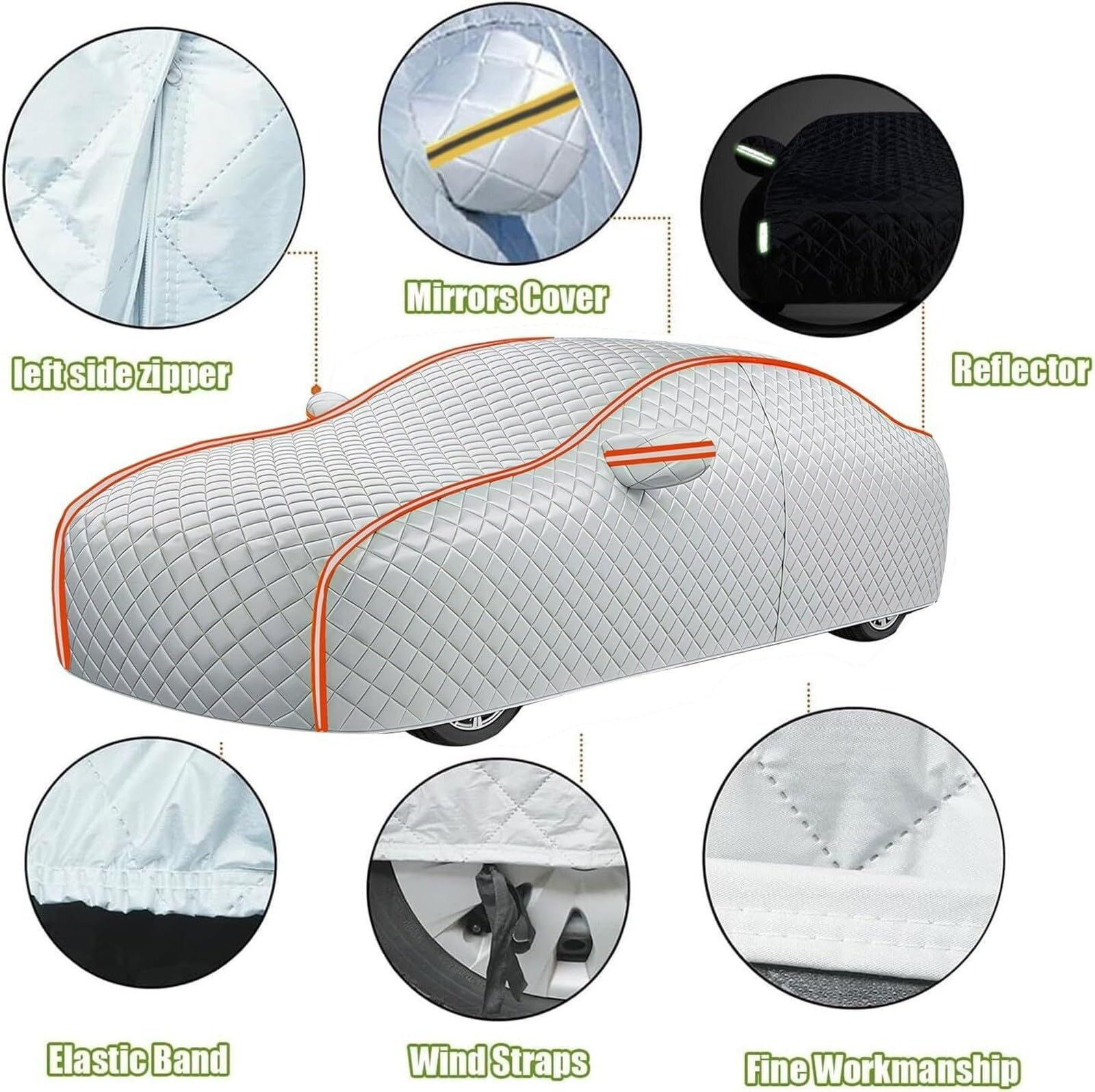 Car Cover Waterproof For BMW E46 318 Coupe/Cabriolet, Full Car Cover Breathable Anti-UV Snowproof Rainproof Windproof Car Tarpaulin,With Reflective - View #11