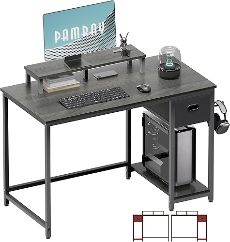 Pamray Escritorio para computadora de 55 pulgadas con cajones de almacenamiento y soporte para monitor, escritorio de oficina en casa para disponible en Yaxa Colombia