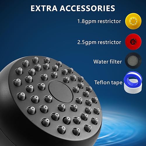 Miniatura 3 de Cabezal de ducha de alta presión, potente cabezal de ducha que aumenta la presión del baño, reemplazo universal perfecto para cabezales de ducha de