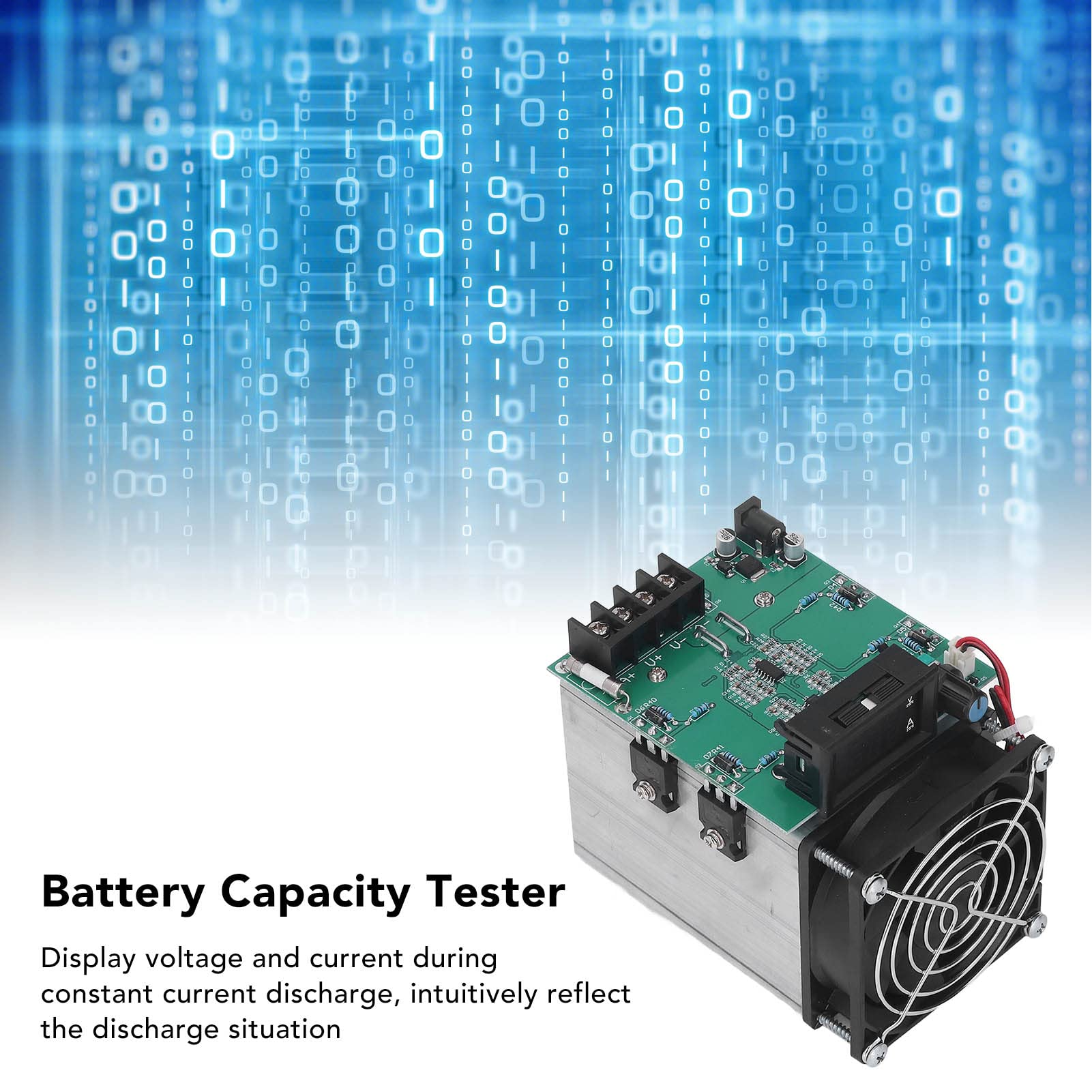 Tester Prądu Pojemności Akumulatora Elektroniczny Tester Obciążenia 12 V 0 do 20 A 250 W z lampą zasilającą na podczerwień i Wentylatorem z Podwójnym łożyskiem Kulkowym do Monitorowania