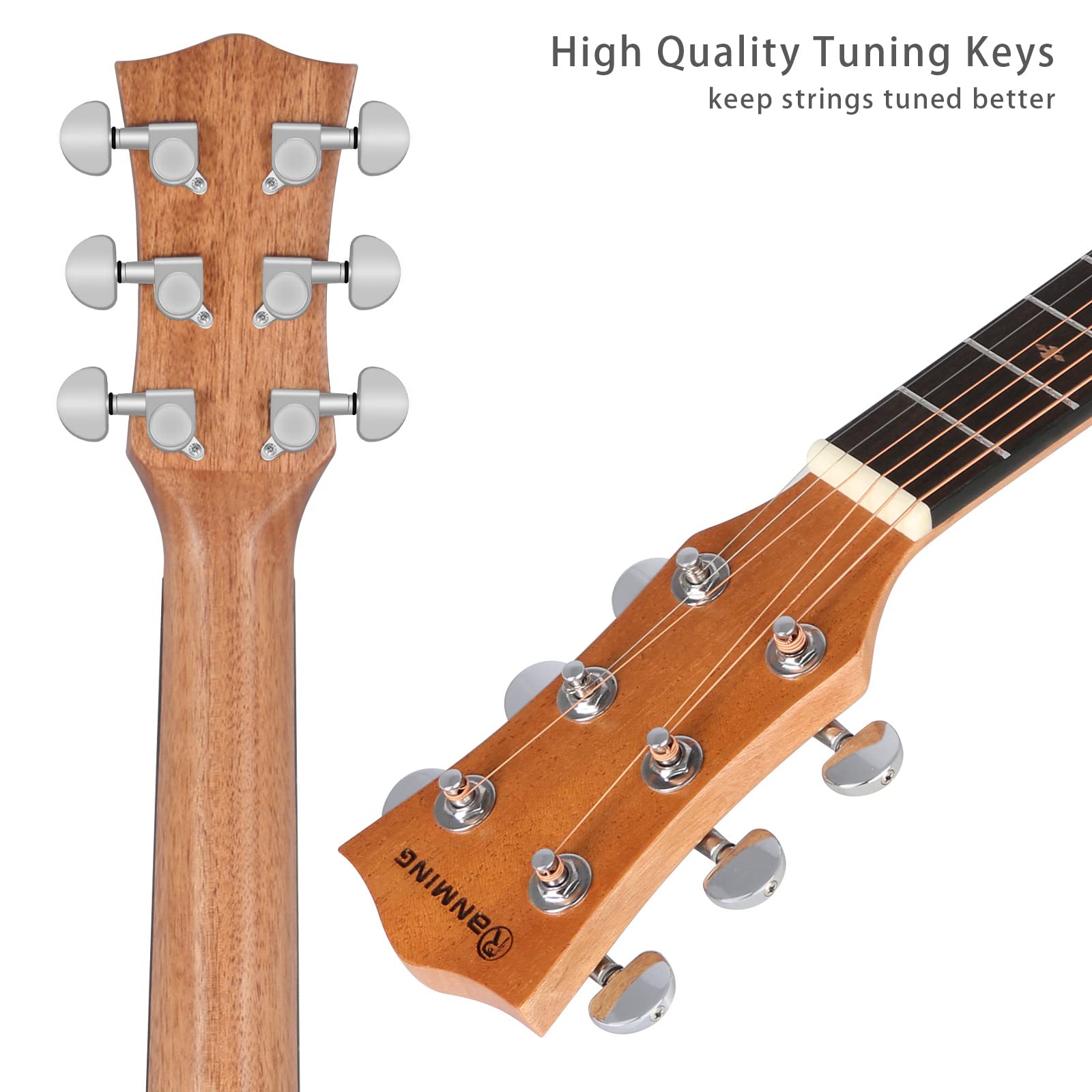 RANMING Baritone Ukulele 30 Inch Guitalele Baritone Guitar Ukelele 1/4 Size Mahogany Wood Uku Kids Guitar Ukalalee Kit with Gig Bag,Strings 6 String Ukuleles Set for Adult Boys Girls Beginners - Image 3