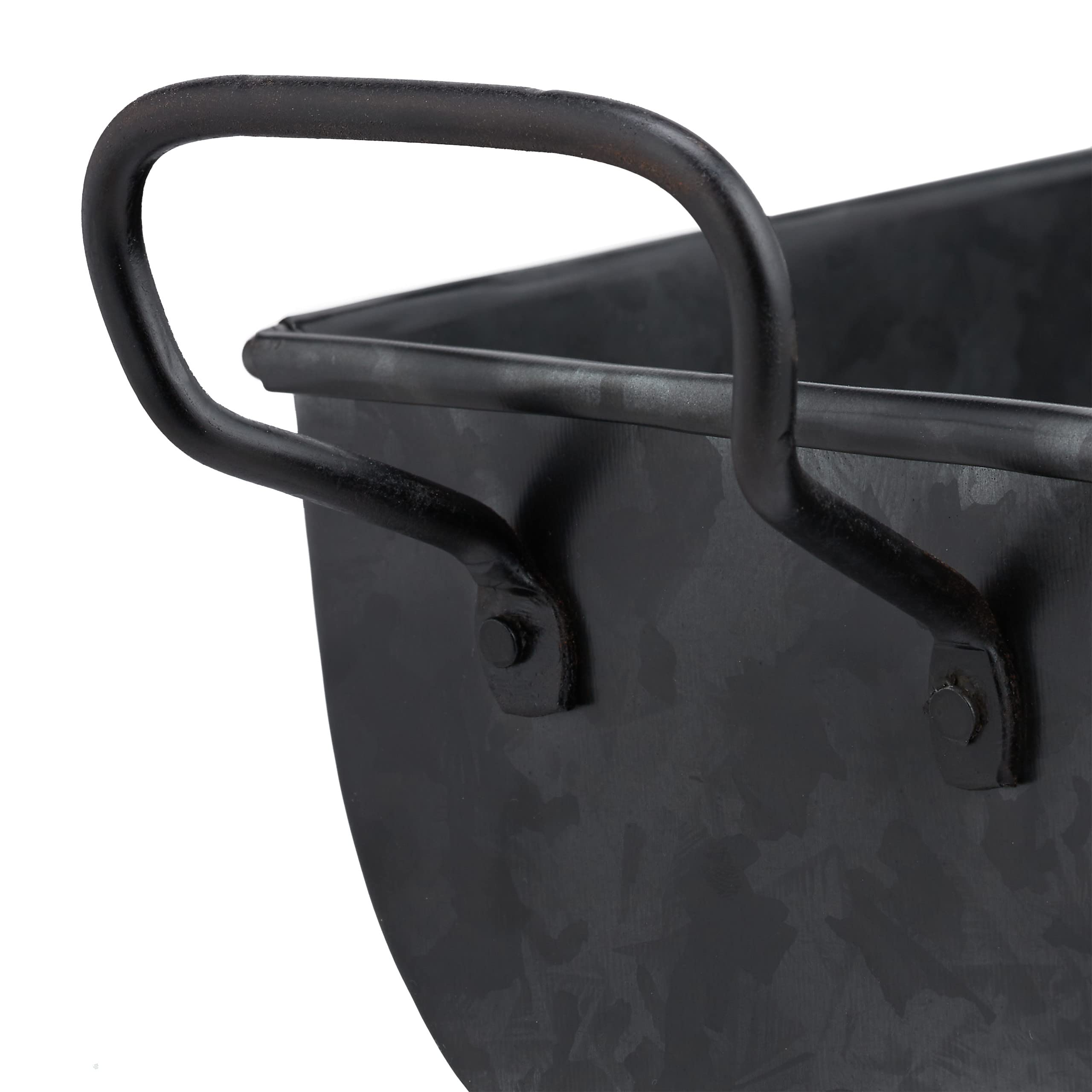 Relaxdays Balconnière gouttière Pot de Fleurs métal jardinière Zinc Jardin bac à Fleurs déco Set de 2, Anthracite