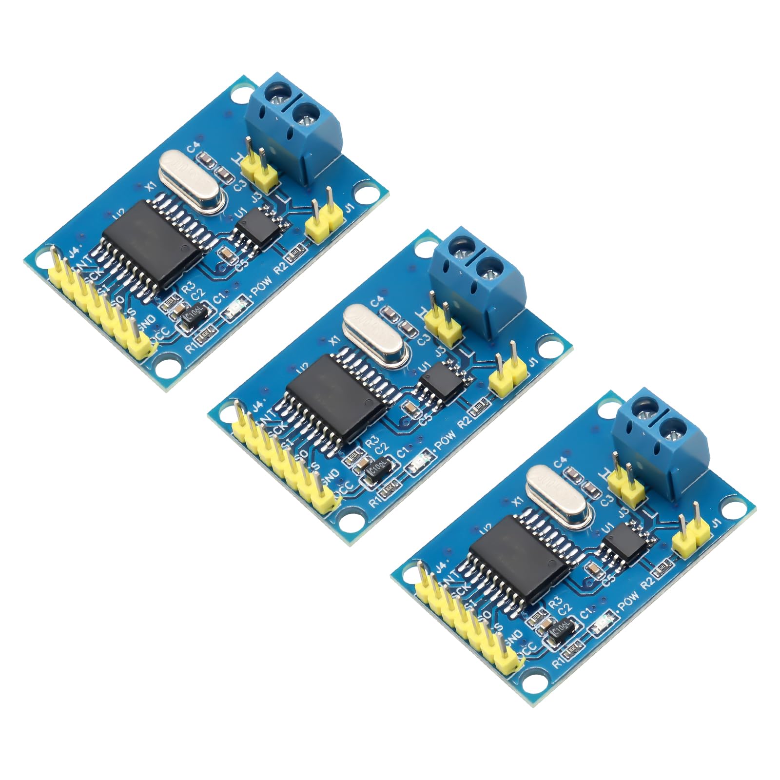 3 moduli canbus MCP2515 con TJA1050 – modulo di interfaccia SPI compatibile con Arduino, Raspberry Pi & IoT 5 V DC, 1 MB/s, 120 Ohm regolazione di impedenza per industria 4.0, Smart Home