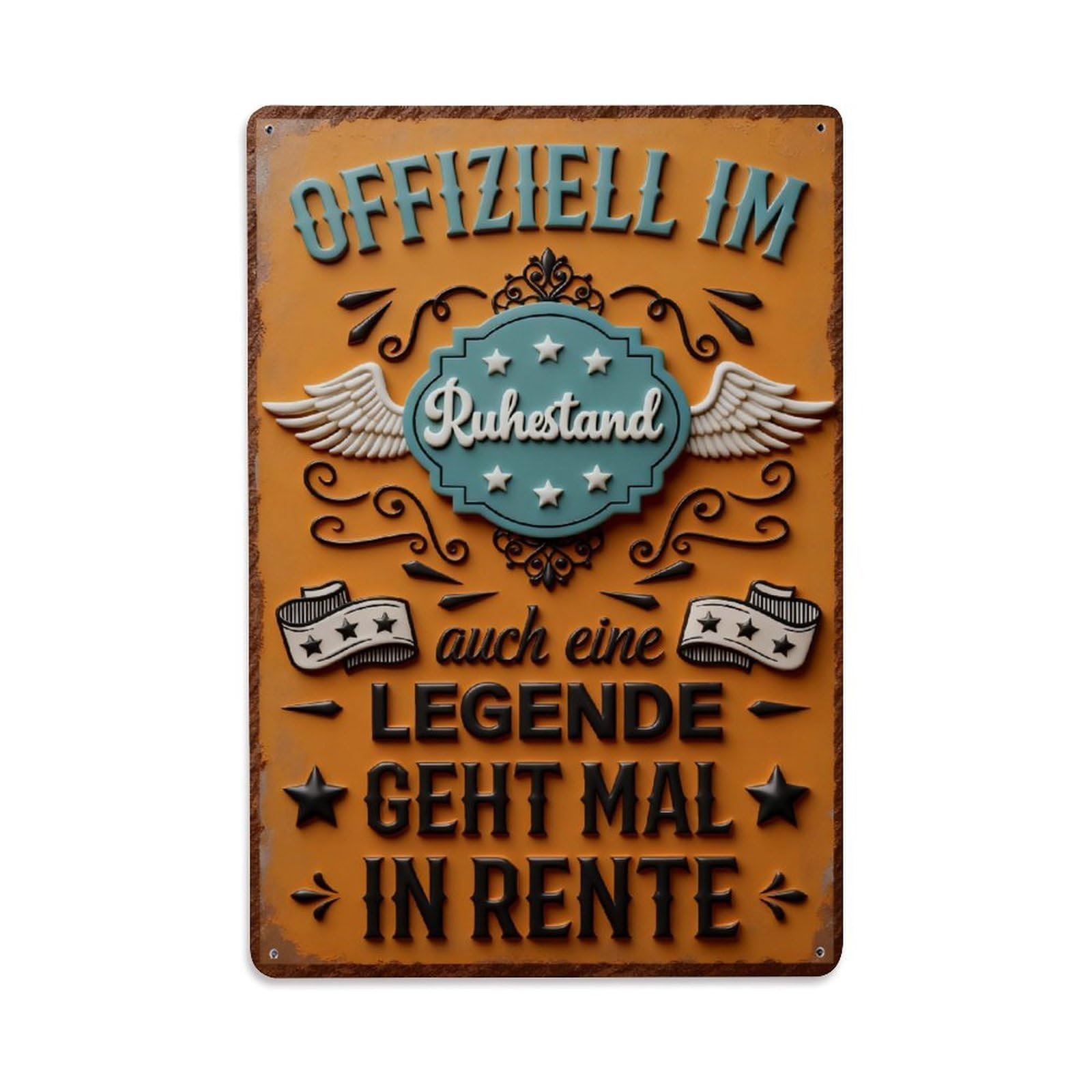 Officially Retired Legend Goes Into Retirement Vintage Metal Tin Sign Retro Wall Decor, Bar Garage Cafe Kitchen Home Wall Art Poster Decoration 8x12inches