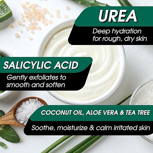 Miniatura 4 de Crema de urea 40 por ciento para pies, máxima fuerza, reparación intensiva de pies y tratamiento de talón agrietado, mascarilla para tratamiento de