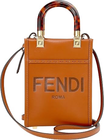 Fendi 8BS051 ABVL F0PWZ Shoulder Bag, Brown Leather, Mini Bag, Brown, Braun