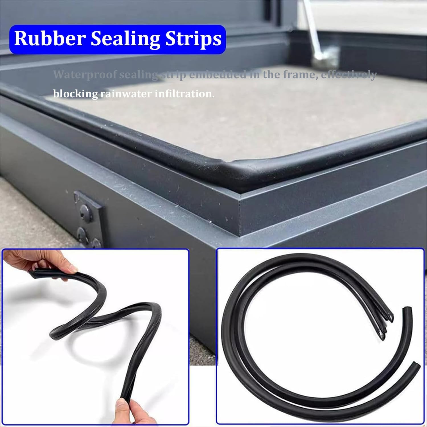 Stainless Steel Roof Window Access Hatch, Rust-Proof Attic Hatch with Gas Spring & Handle, A01, 85x85cm - Durable & Secure Roof Access Solution