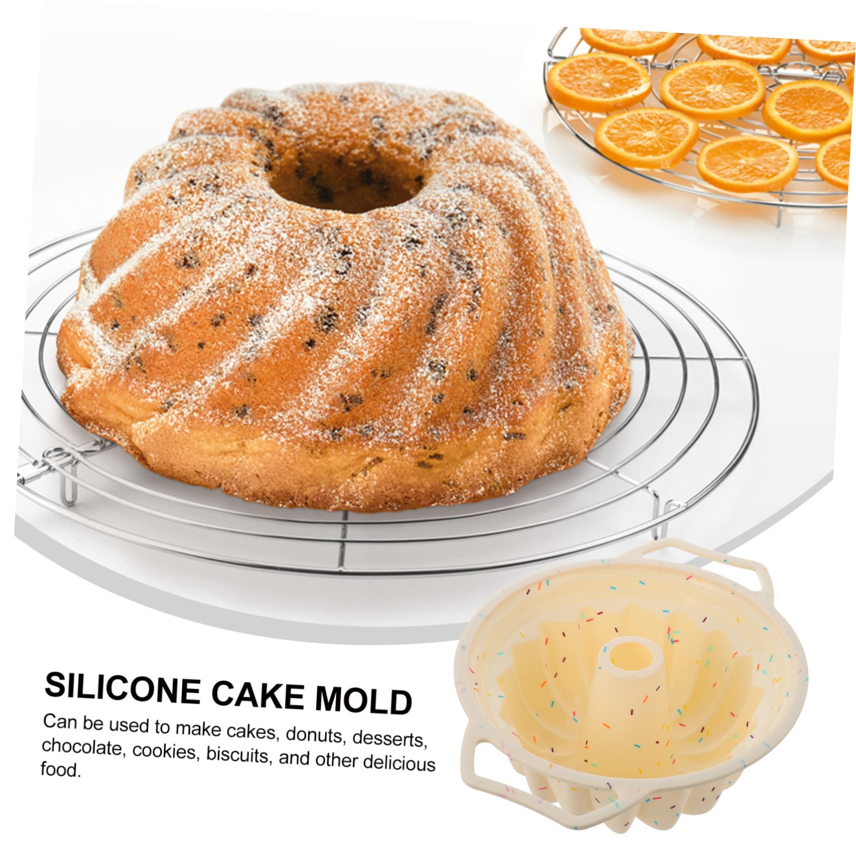 Zerodeko Stampo Rotondo Facile da Pulire in Silicone Struttura a Spirale con Cornice Rinforzata per Dolci Fatti in Casa e Professionali