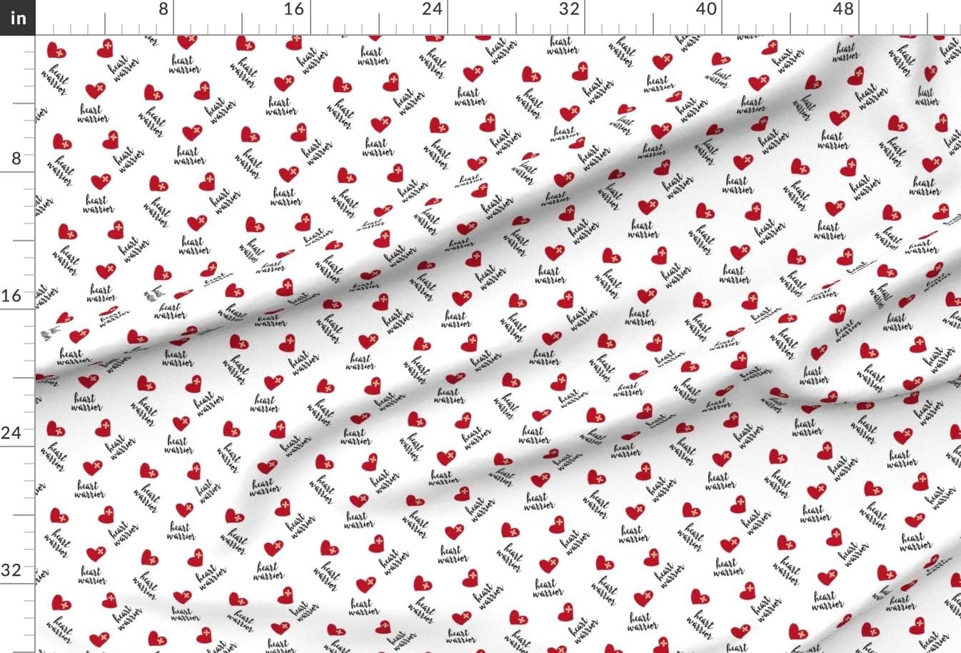 Spoonflower Fabric - Heart Black Red Trendy Printed on Minky Fabric by The Yard - Sewing Baby Blankets Quilt Backing Plush