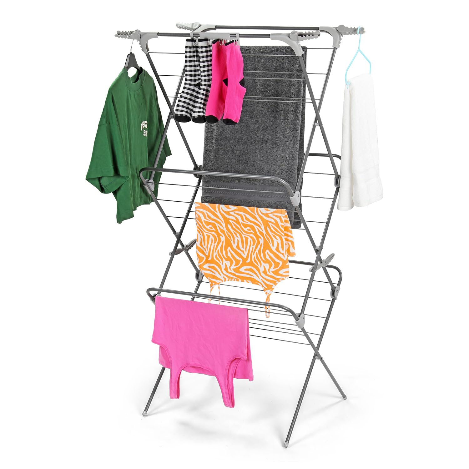 Taylor & Brown Supreme 3 Tier Clothes Airer – Foldable Laundry Drying Rack with 27m Drying Space, Sure Grip Non-Slip Feet, Compact Clothes Horse for Indoor & Outdoor Drying