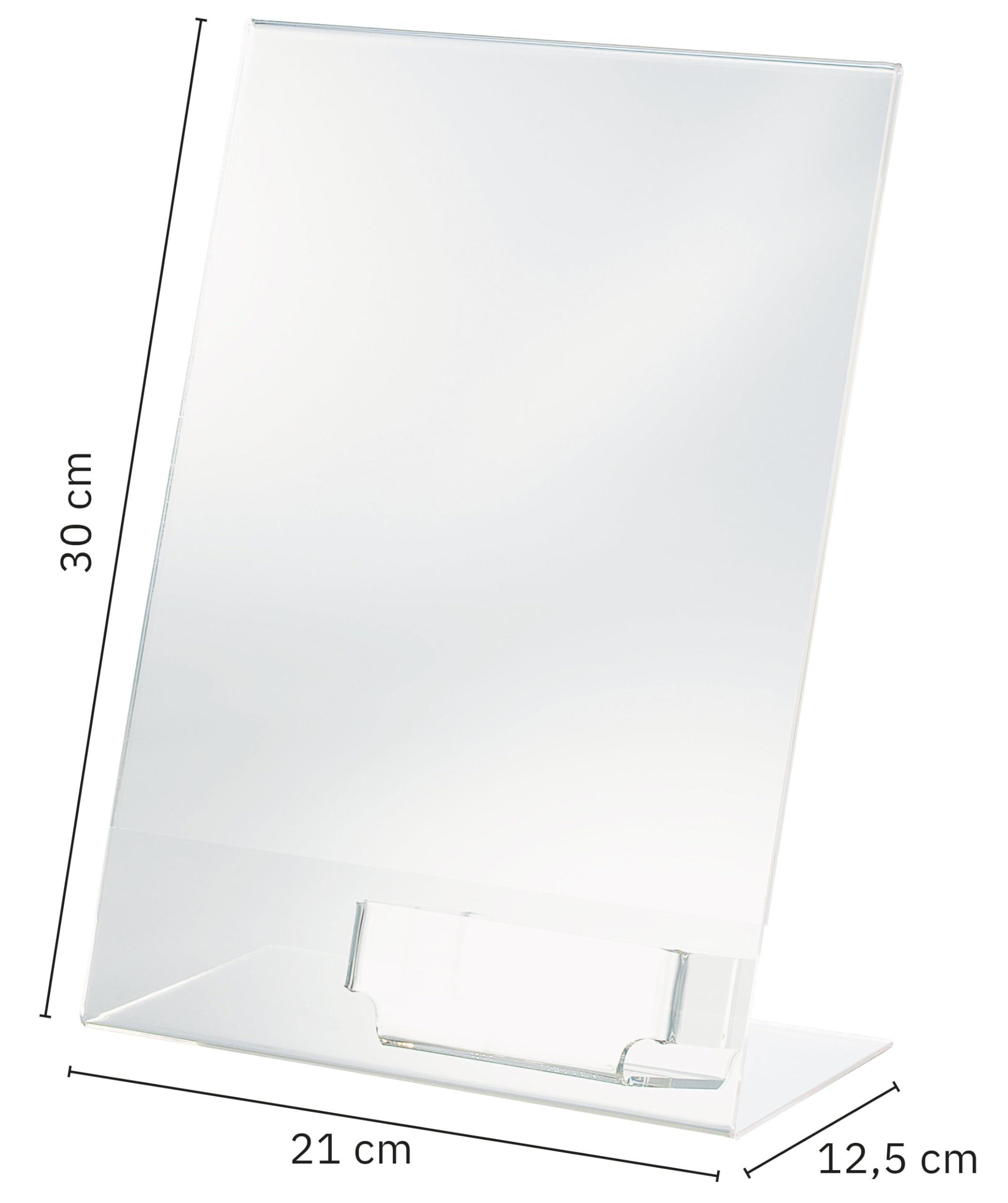SIGEL TA230 Espositore da tavolo inclinato, con scomparto, 30x21x12,5 cm, per A4 verticale,, per bancone, ristorazione, ufficio, matrimonio, etc, resistente UV, acrilico, trasparente, 5 pezzi