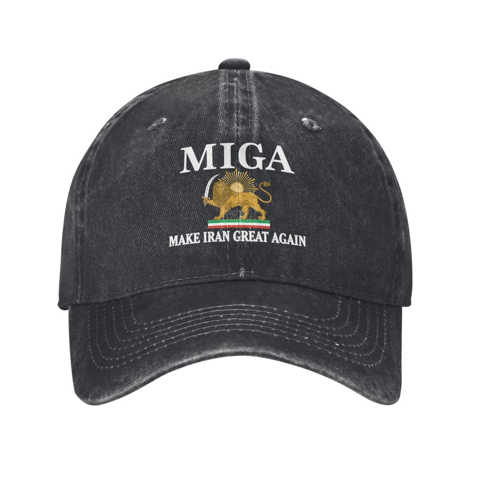 Kwqdozf Unisex Black Make Iran Great Again Hat Miga Trucker Cap For Men Women
