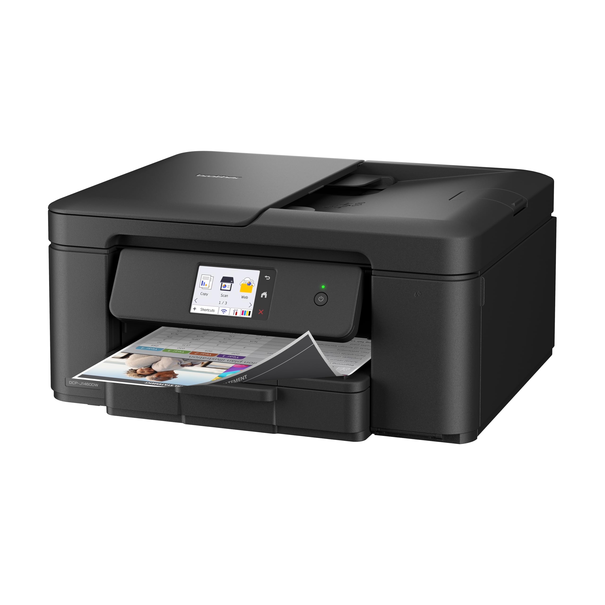 Brother DCPJ1460DW |Multifunzione inkjet a colori | 16 ipm |Duplex in stampa |Touchscreen 6.8 cm |Cassetto 150 e ADF 20 fogli |WiFi e USB |Stamp e Scan mobile|Cartucce inbox da 200 pag