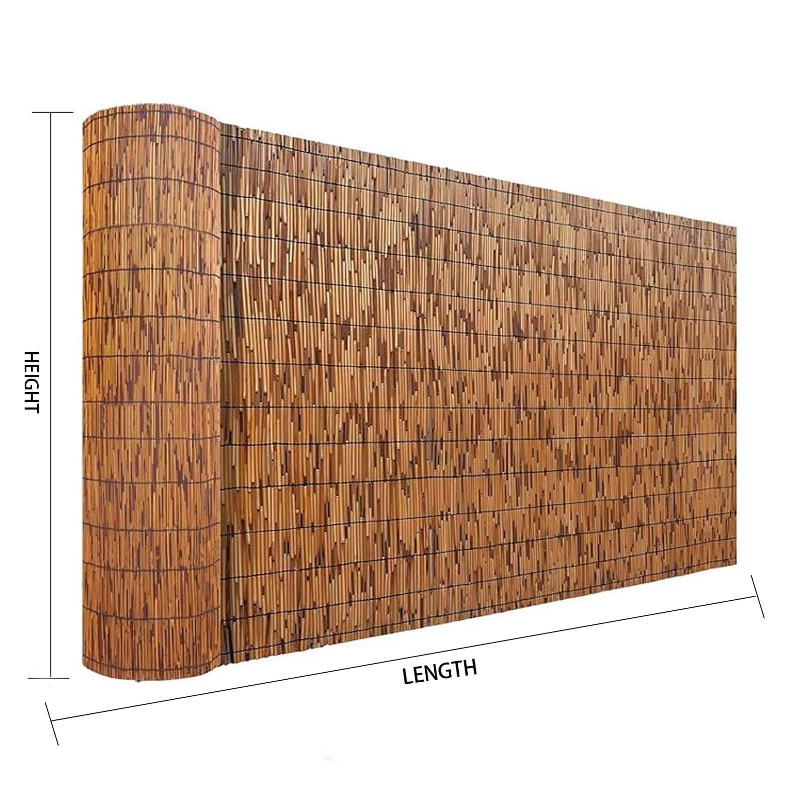Arelles in Canniccio,Recinzione Giardino Esterno Rinforzato,Rotoli di Recinzione di bambù Naturale,Decorazione Murale Moderna Facile da Installare,Protezione Solare per Giardino Privacy(H140xL500cm/4