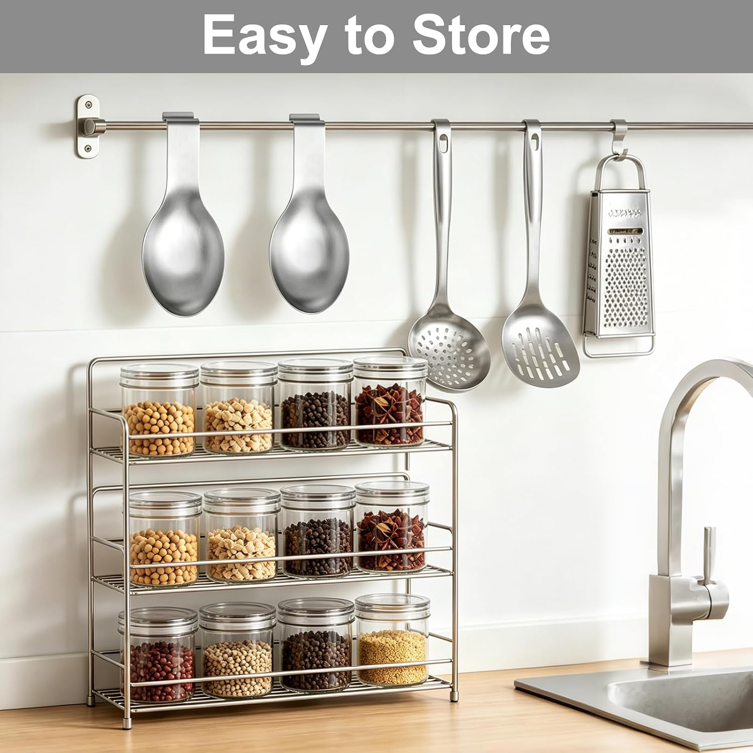 8 Pack Stainless Steel Spoon Rest, 10 Inch Heavy Duty Kitchen Utensil Holder for Stove Top & Countertop, Ladle Spatula Tong Cooking Utensil Rest, Dishwasher Safe Silver