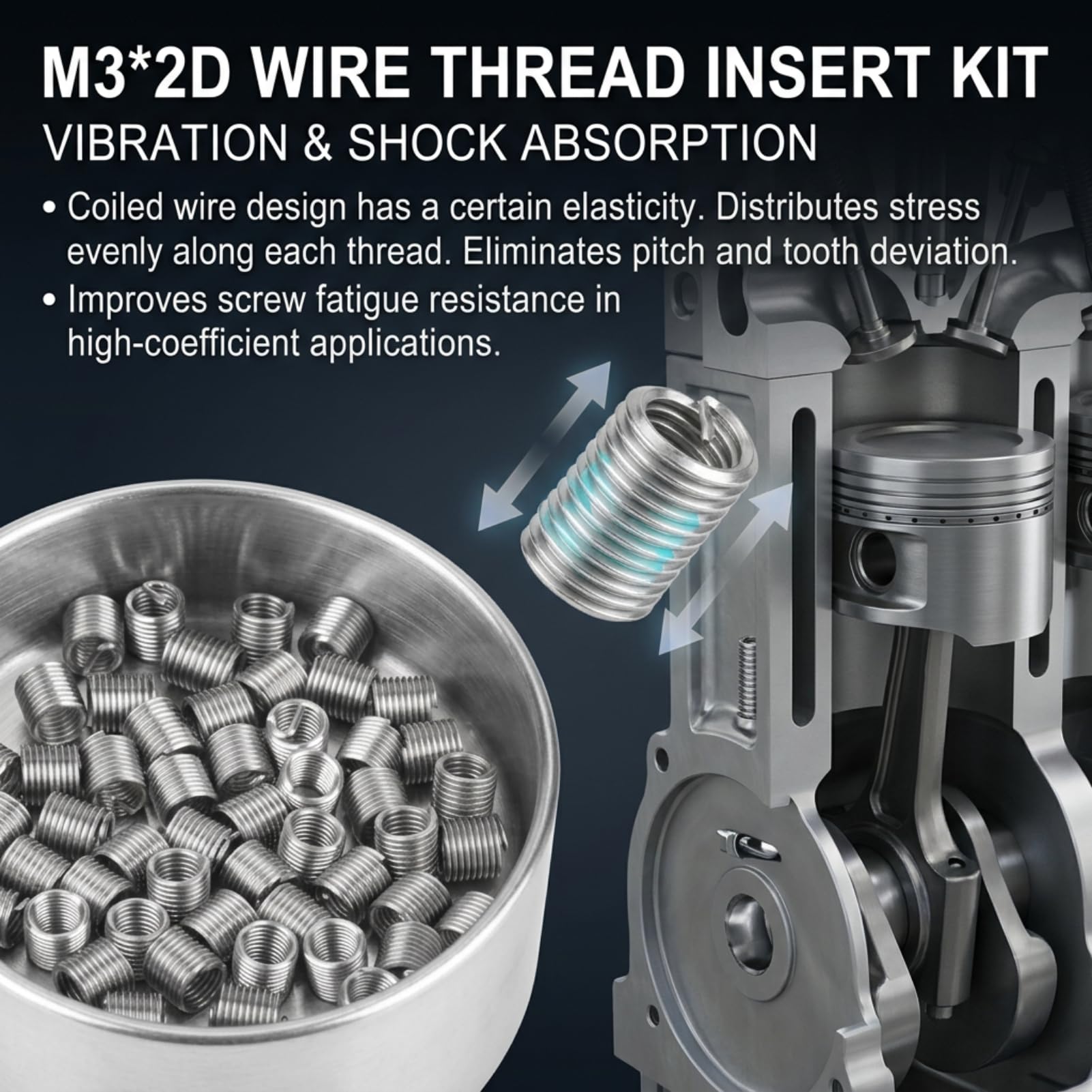 M3 Helicoil Thread Repair Kit - Restore Damaged Threads -6