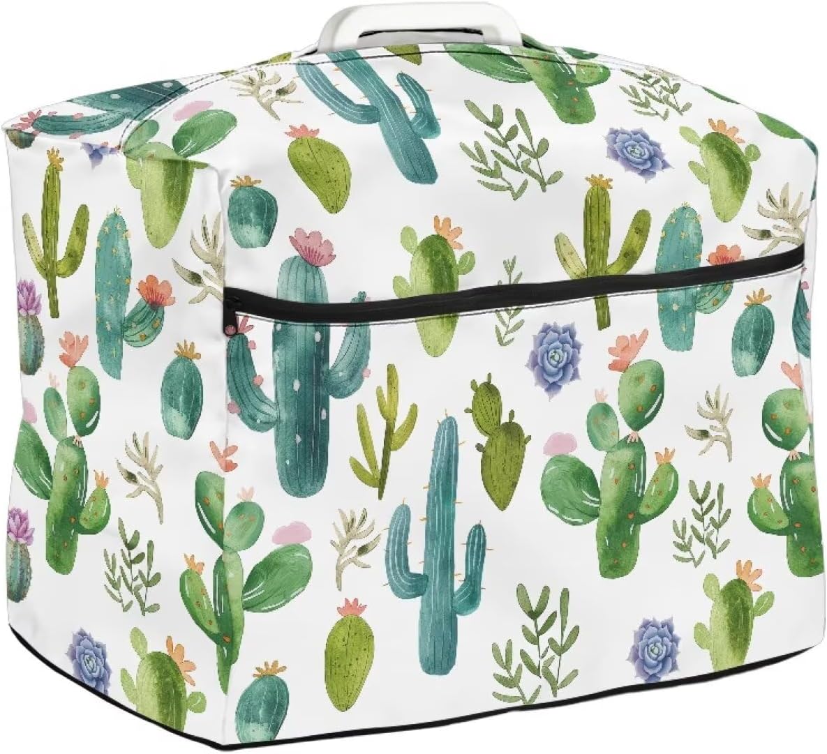 Boho Flowers Bright Blossom Protective Dust Cover for Most Sewing Machines, Quilted Sewing Machine Dust Cover with Accessories Storage Pocket and Opening Top