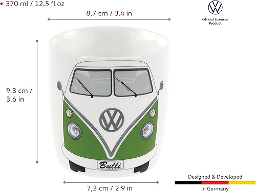 Miniatura 10 de BRISA VW Collection - Taza grande de cerámica para café, té y capuchino, diseño de autobús T1 (12.5 fl oz12.5 fl ozfrente de autobúsrojo)