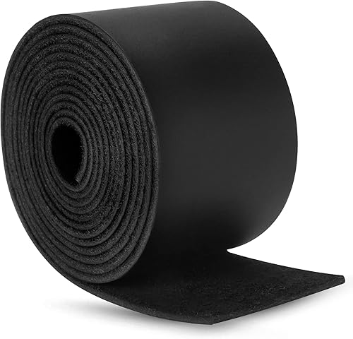 Ringsun Tiras de cuero negro planas de 2 pulgadas de ancho para manualidades, tiras de cuero de grano completo, cordón de cuero para manualidades,