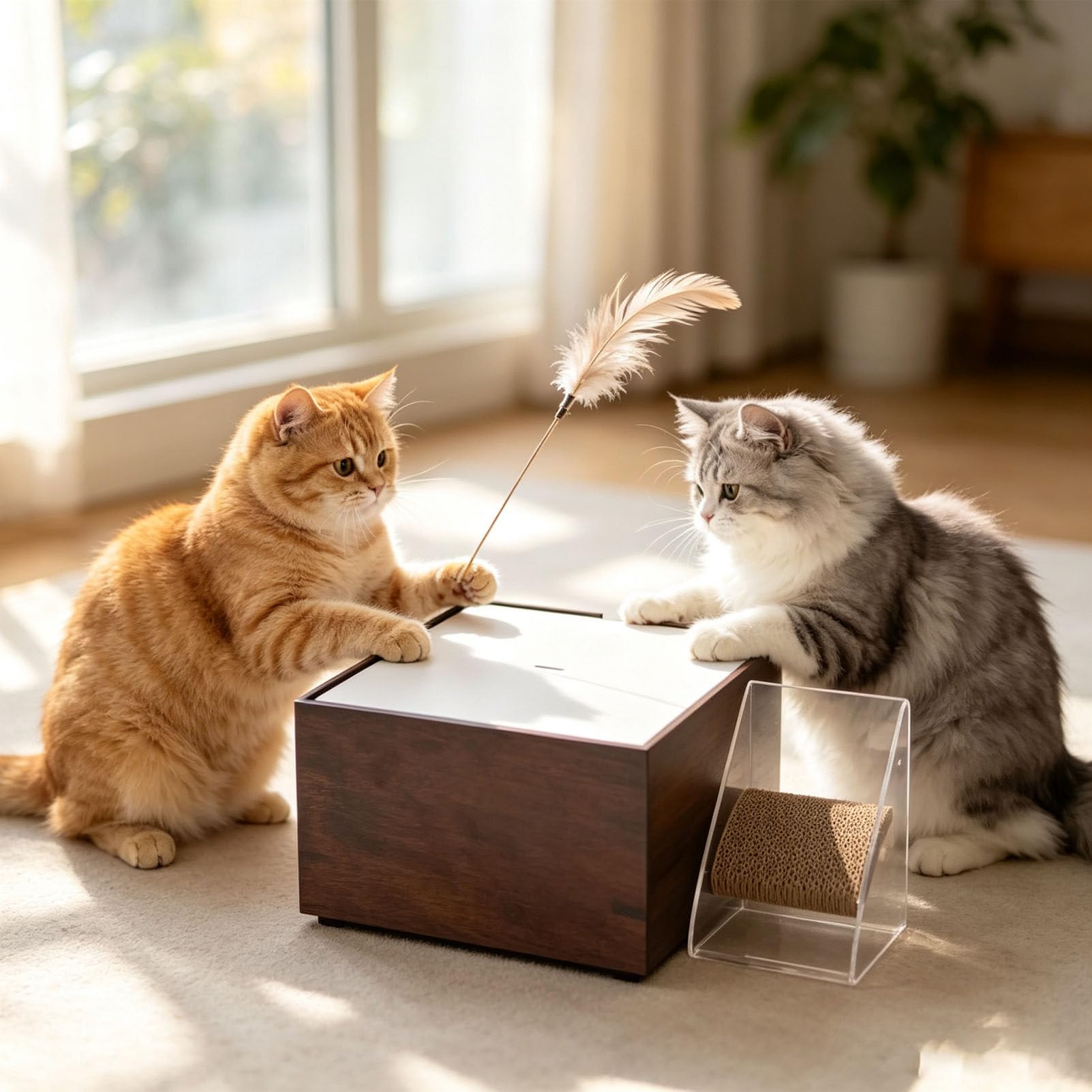 Gioco interattivo per Gatti con Goccia d'Acqua Brown | Gioco elettrico automatico con serbatoio da 600 ml, filtro rimovibile integrato, flusso regolabile e design lavabile