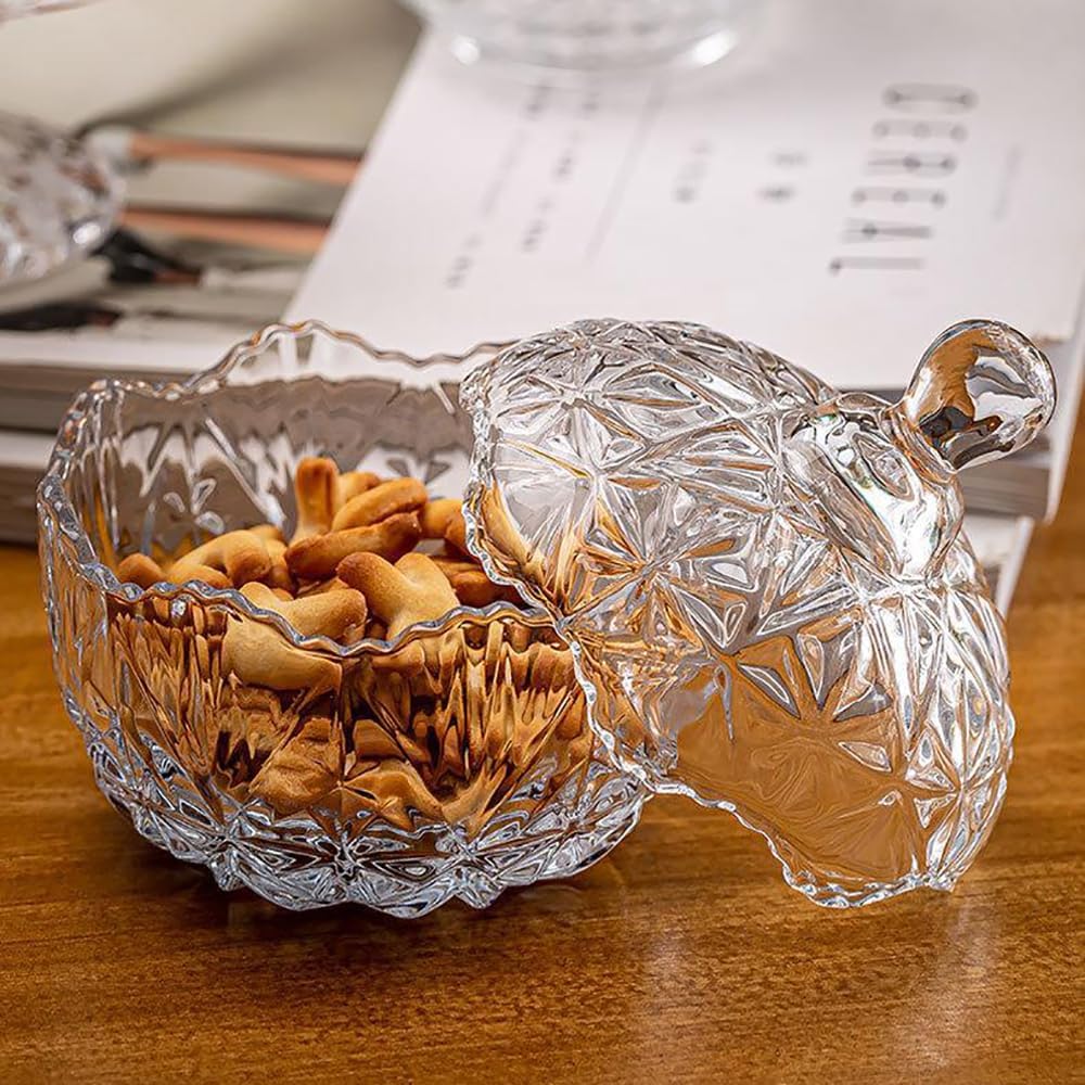 Colorful Crystal Glass Candy Snack Barrel Storage Jar Embossed Luxury Cookie Buffet Canister With Lids Jewelry Box Jar Biscuit Containers - Image 5