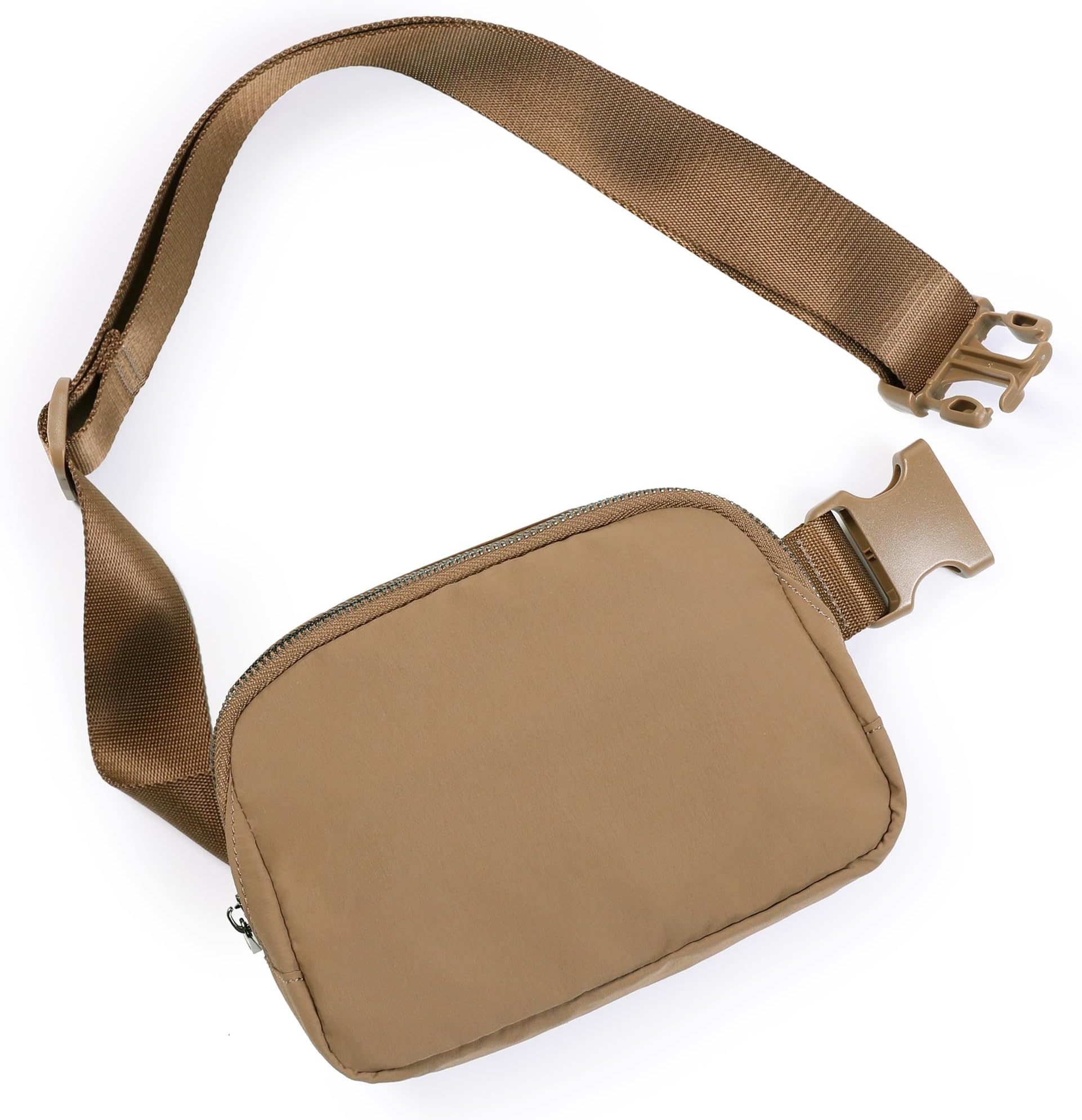 Unisex Mini Belt Bag with Adjustable Strap Small Fanny Pack for Workout Running Traveling Hiking, Caramel