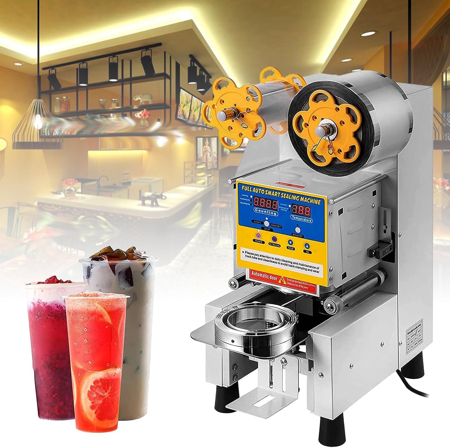 Amazon.co.jp : 全自動カップシーラーマシン - 90/95mm、電動カップ  