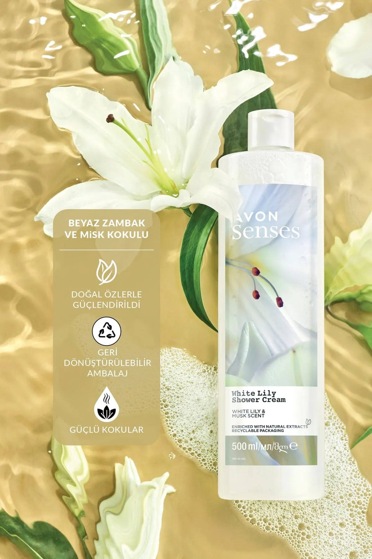 Avon Senses White Lily Beyaz Zambak Kokulu Duş Jeli 500 Ml