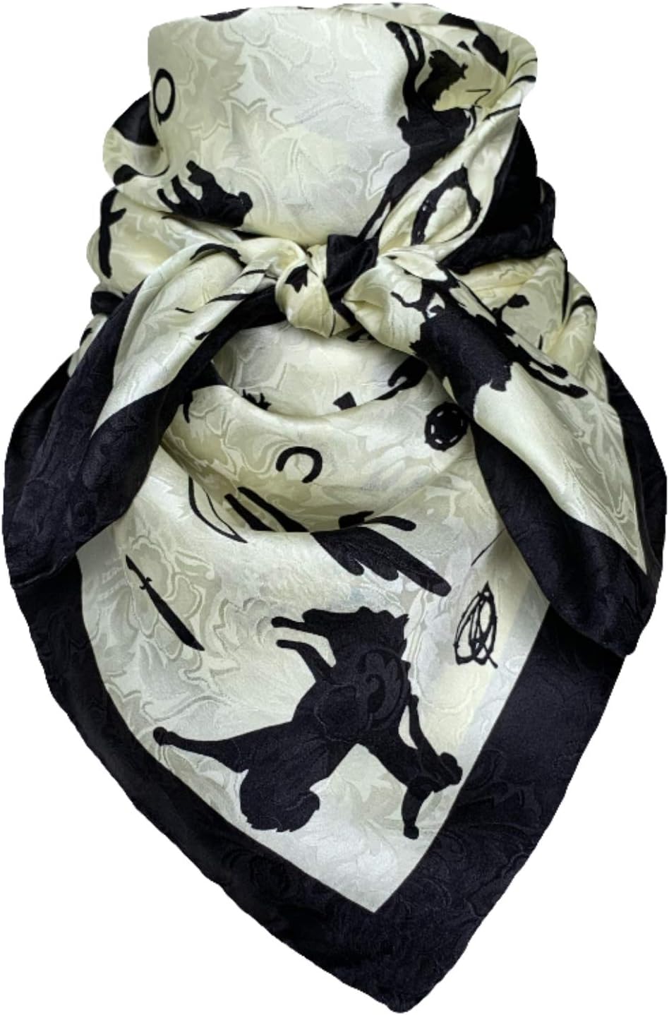 Wyoming Traders Cowboy Silhouette Wild Rag 100% Silk Scarf Bandana Multiple Colors and Sizes
