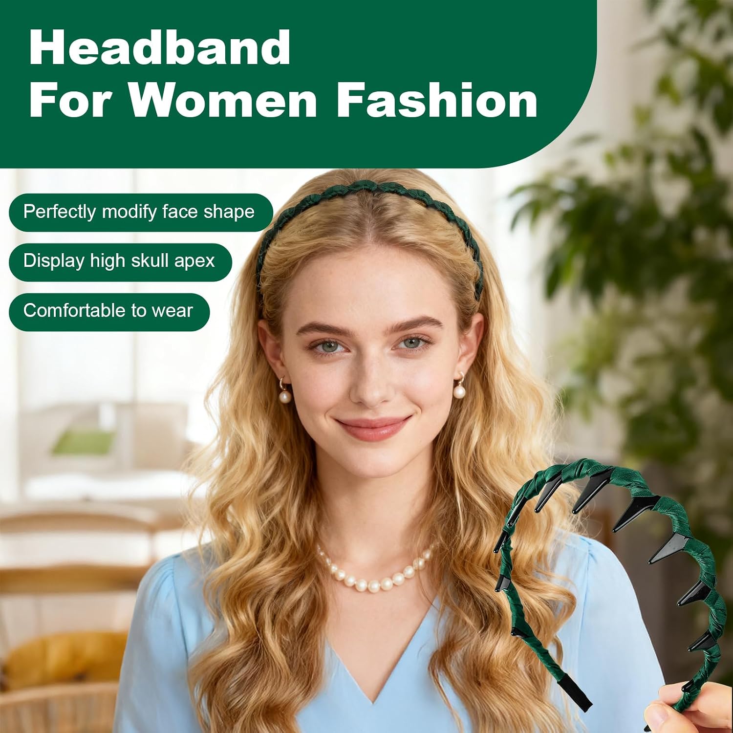 10pcs Headband+Hair Tie,Zig Zag Headbands,Retro High Skull headbands,New U Shape Fashion Tooth Hair Comb headband,Parties, and Daily Wear - Comfortable Women's hair Accessories (Set A)