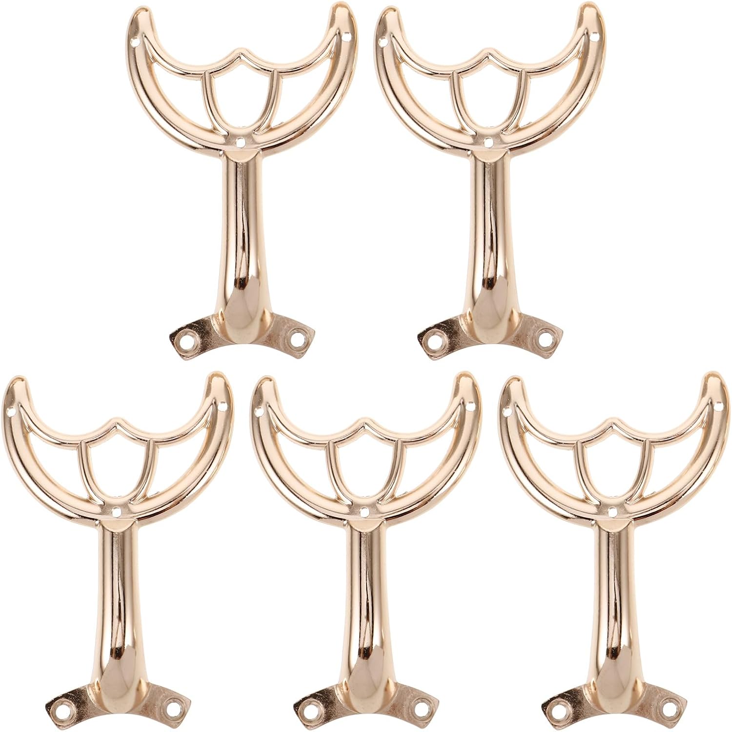 DOITOOL 5pcs Ceiling Fan Blade Arms Replacement, Zinc Alloy Mounting Hardware, 52 Inch Metal Bracket Parts for Smooth Rotation, Fan Blade Support Repair Kit, Golden