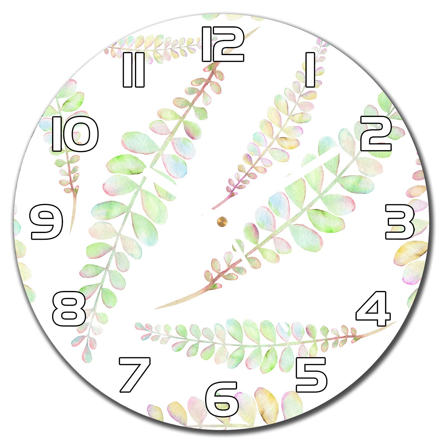 Horloge en verre ronde 30 cm aiguilles blanches pour rafraîchir un mur blanc de cuisine