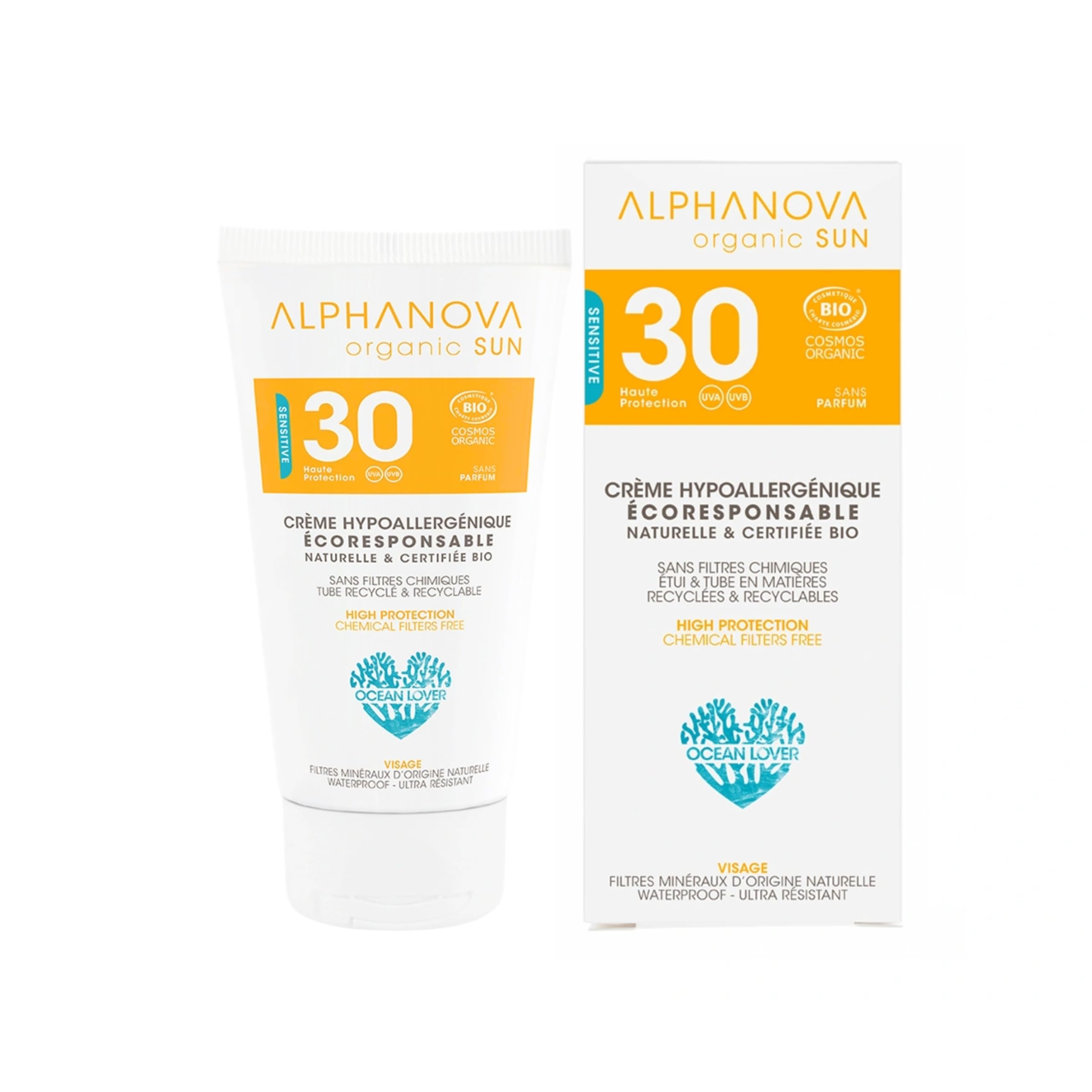 Alphanova Sun Hypoallergenic Face Cream SPF30 Organic 50g