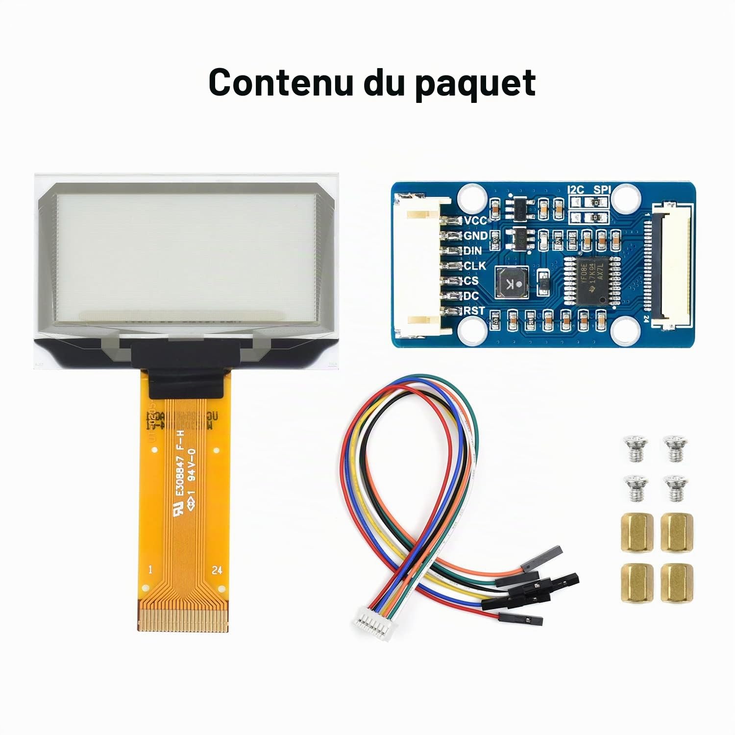 Waveshare 1.51inch Transparent OLED 128x64 Resolution Light Blue Color Display Compatible with Raspberry Pi SPI/I2C Interfaces
