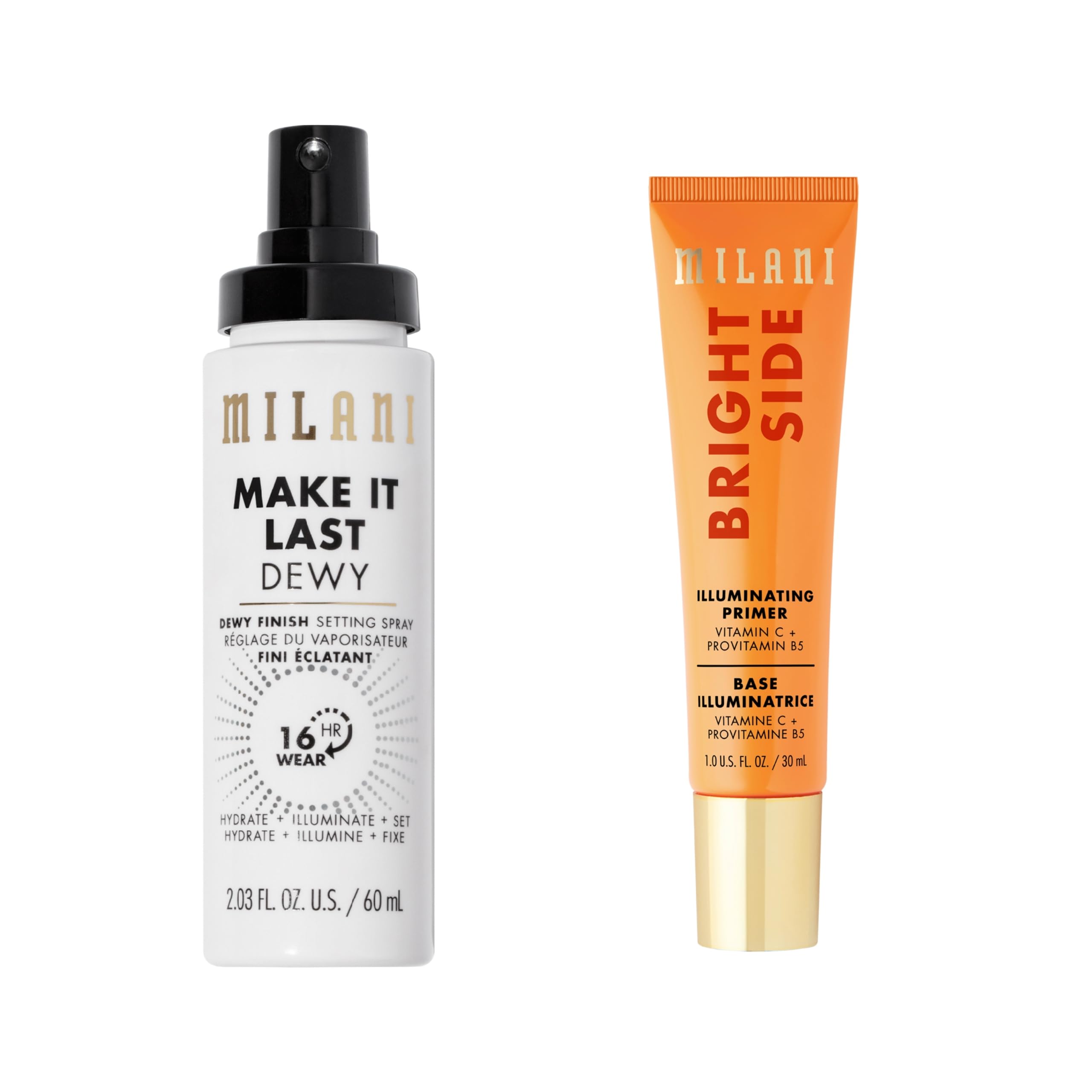 MilaniMake It Dewy Setting Spray 3 in 1- Hydrate + Illuminate + Set & Bright Side Primer for Makeup