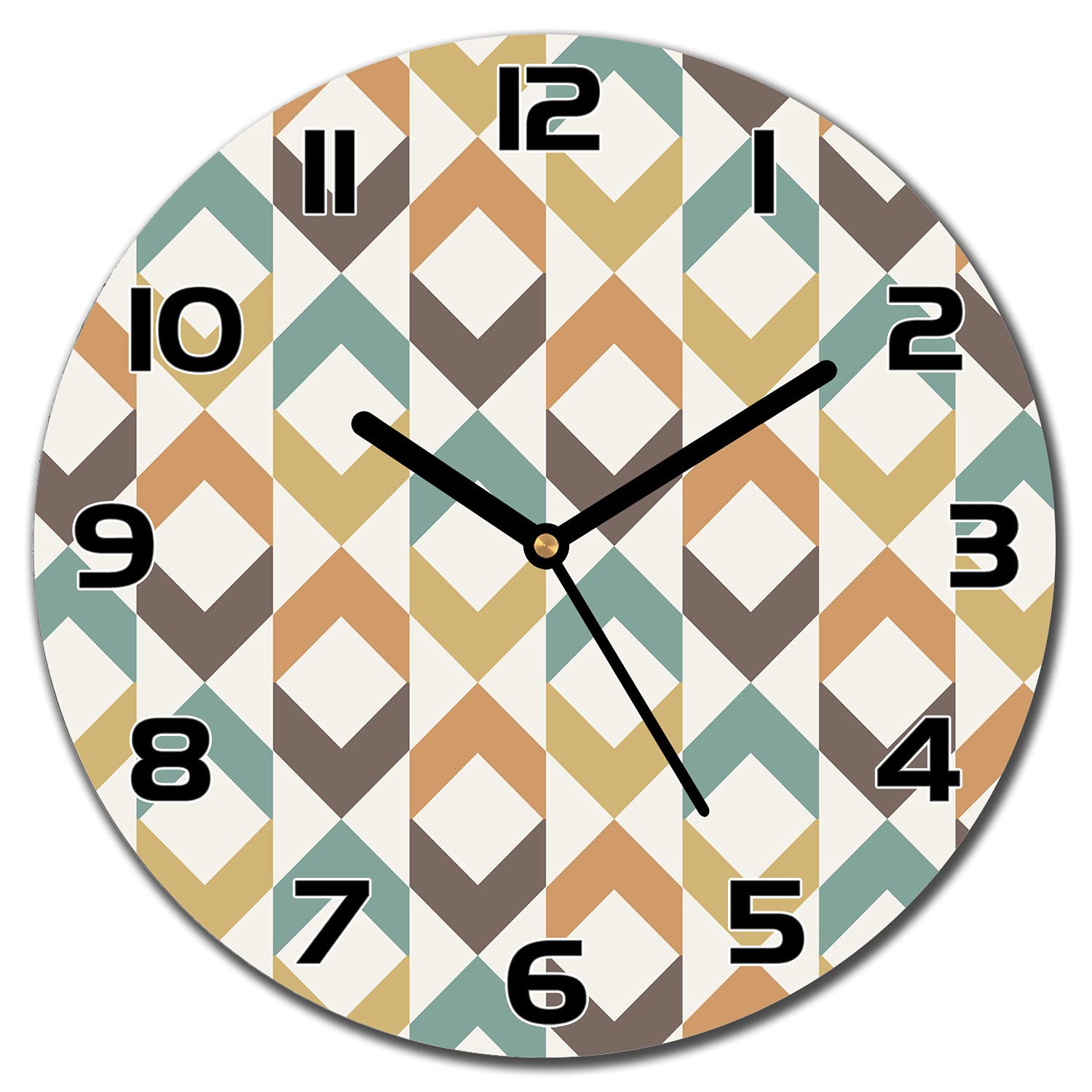 Horloge murale 30 cm silencieuse en verre Coloray pour cuisine et salon moderne