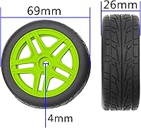 Vista 6 de OD2.75 pulgadas, llantas de cubo hexagonal de 0.479 pulgadas, llantas de nailon y goma compatibles con HSP Tamiya HPI, Kyosho Traxxas WLtoys 1/10