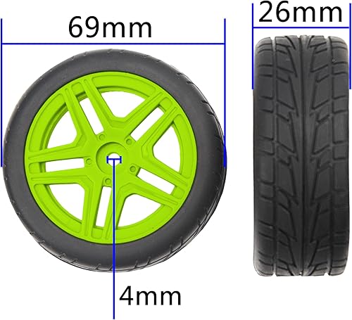 Miniatura 6 de OD2.75 pulgadas, llantas de cubo hexagonal de 0.479 pulgadas, llantas de nailon y goma compatibles con HSP Tamiya HPI, Kyosho Traxxas WLtoys 110 112