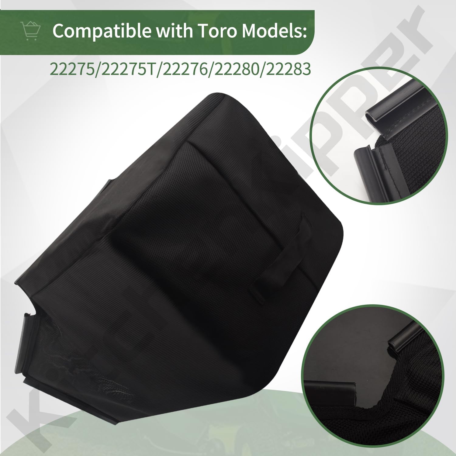 KitchenKipper 125-1030 Grass Bag Compatible with Toro Heavy-Duty Commercial 21" Lawn Mowers, Fits Models 22275 22275T 22276 22282 22280 22282T (Only Bags are Sold, No Frames)