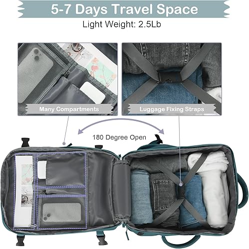 Miniatura 8 de Hanples Mochila de viaje, mochila para laptop, mochila de mano para escuela y senderismo, Azul eléctrico, Mochilas de viaje