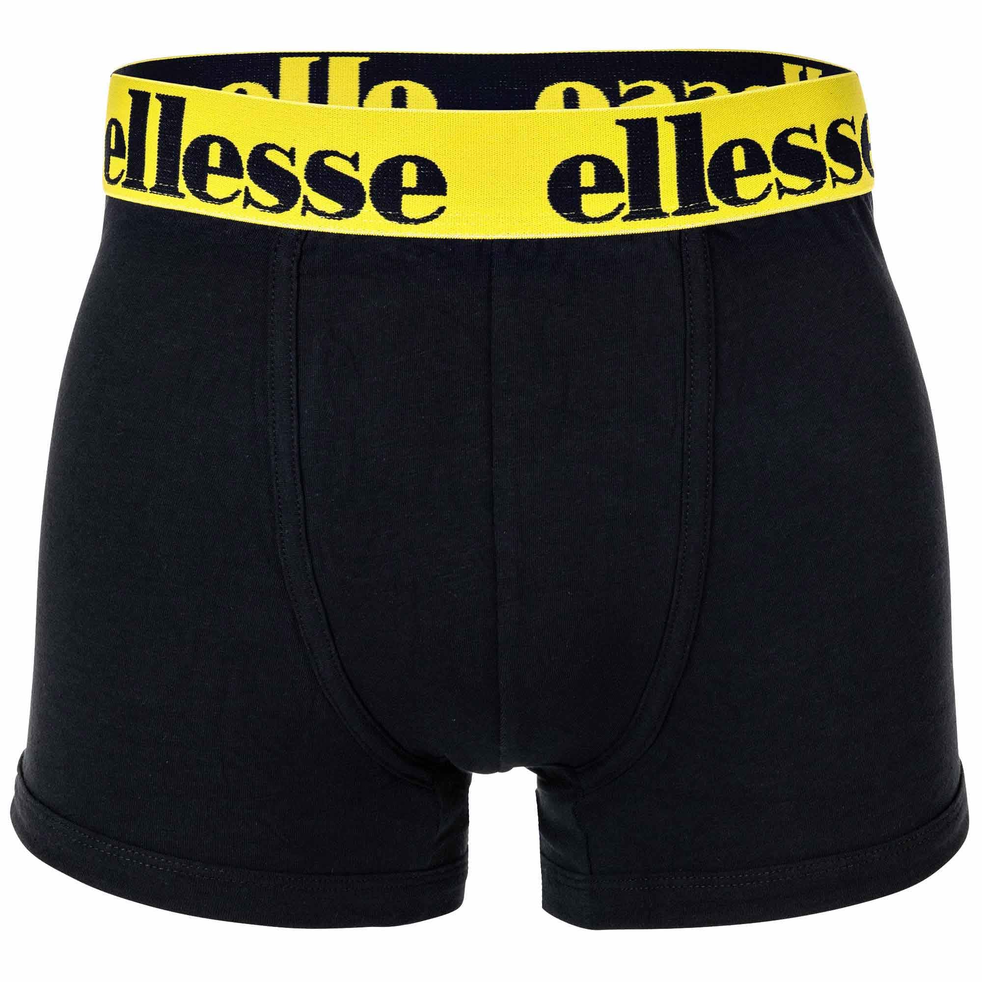Ellesse Yema Calzoncillos tipo bóxer para hombre, paquete de 7 unidades, con logotipo, sin bragueta, algodón elástico