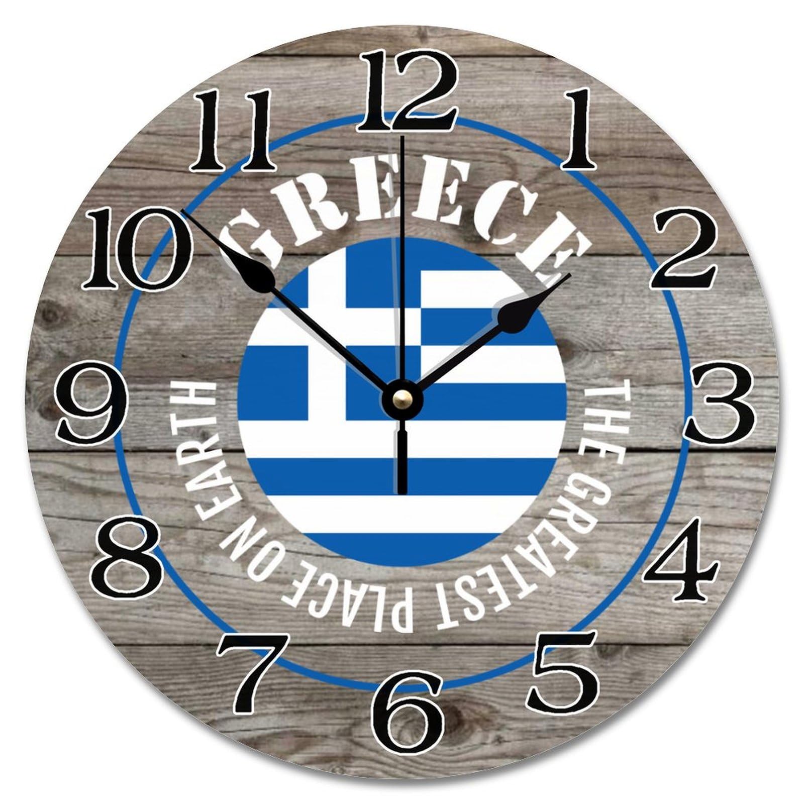Horloge murale en bois Grèce pour une décoration de salon chaleureuse