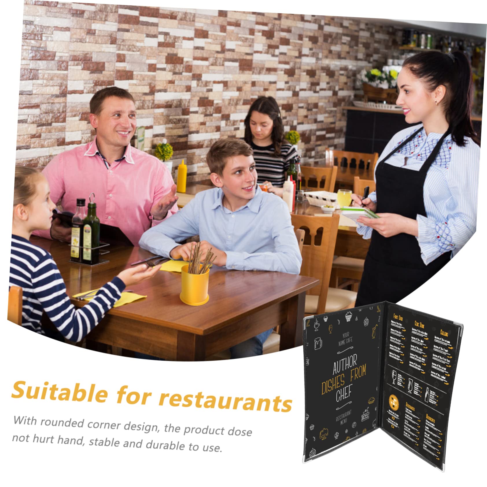 Unomor 1Pc Transparent Menu Binder Cover Menu Folder for Restaurants Restaurant Menu Holder Fits Pages Views