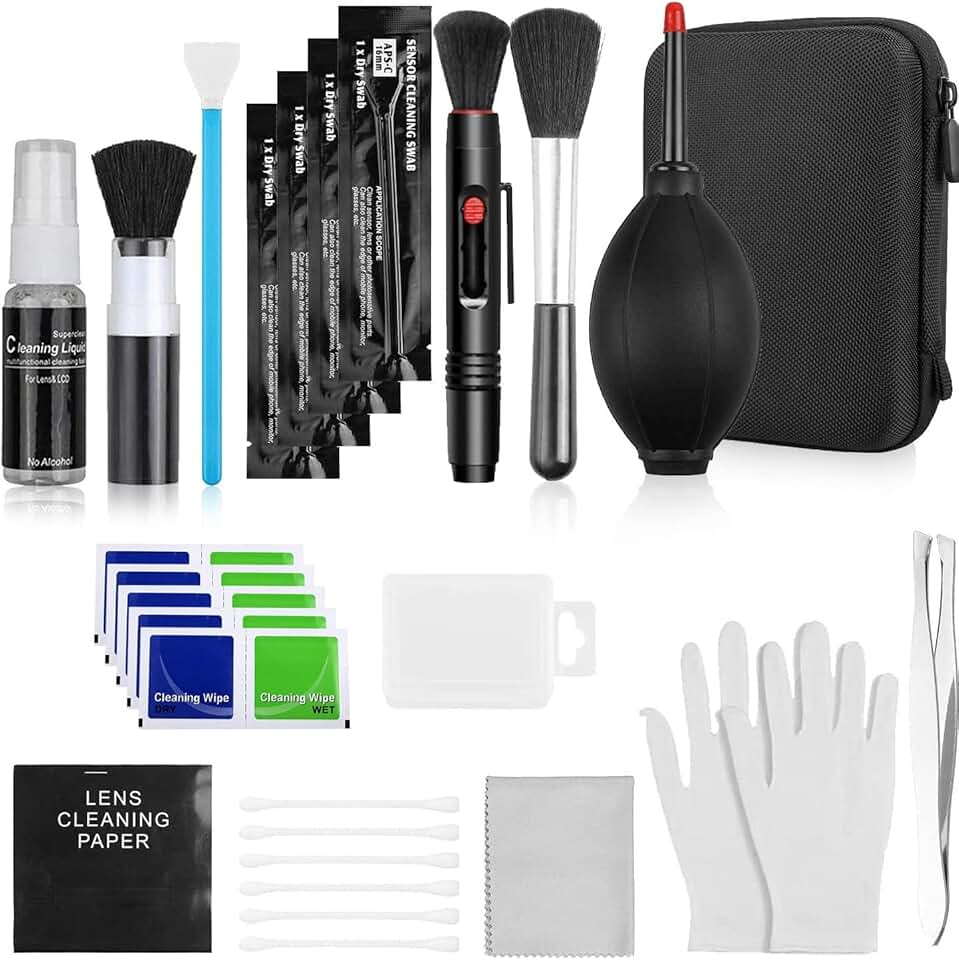Kit de Limpeza Multiuso Profissional para Câmeras DSLR Lentes Sensores Celulares e Computadores