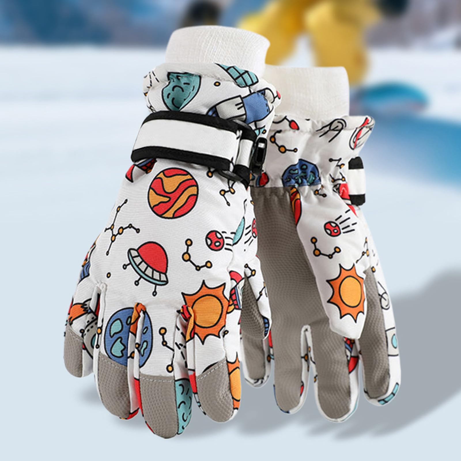 Guantes de nieve de invierno para niños de 7 a 12 años, resistentes al agua, cálidos, guantes de esquí, guantes de invierno cálidos de forro polar, guantes de esquí impermeables