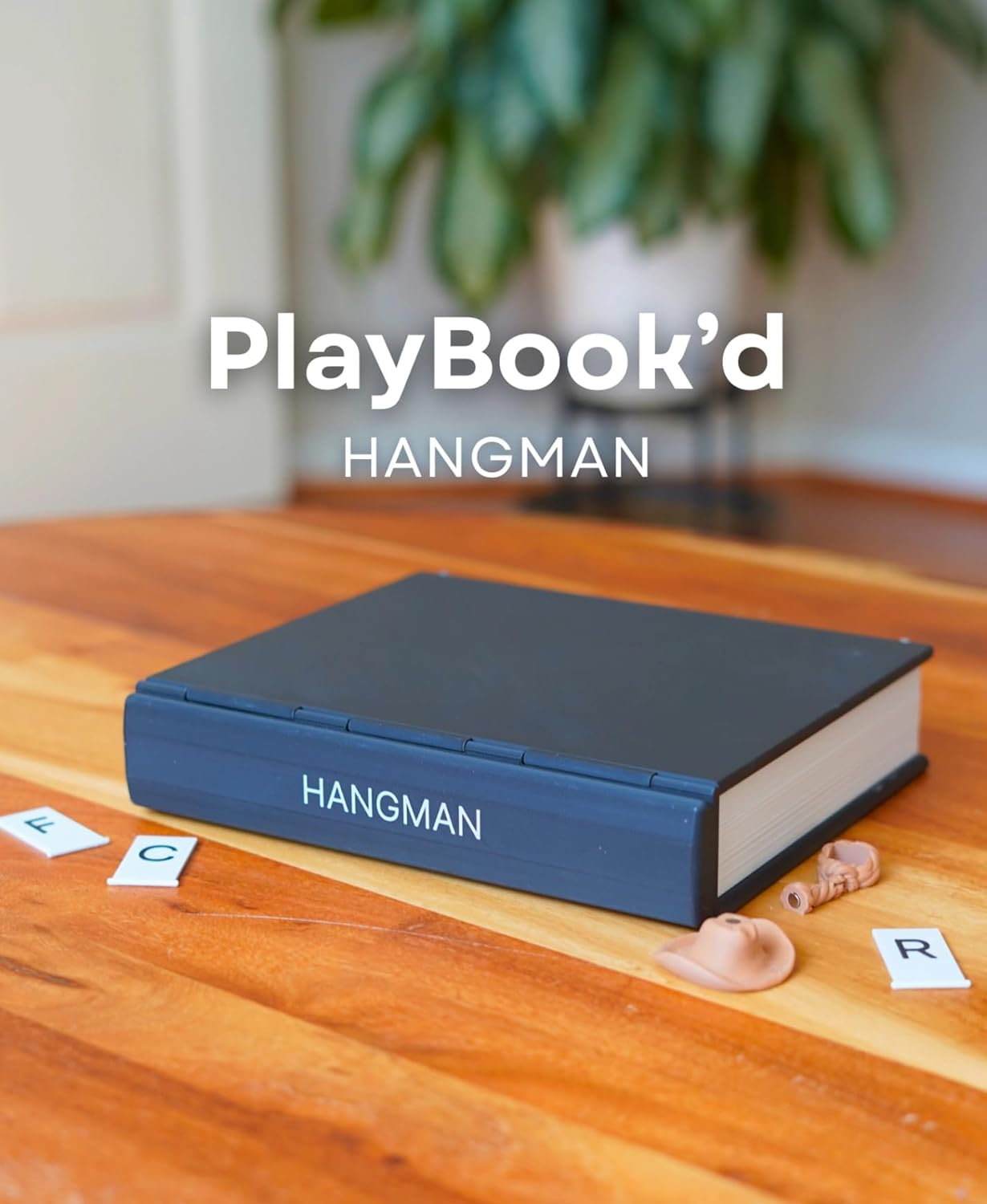 PlayBook'd - Hangman, Vocabulary Words Spelling Challenge Table Game, Hangman Challenge Game,Portable Books Design Board Game for Adults