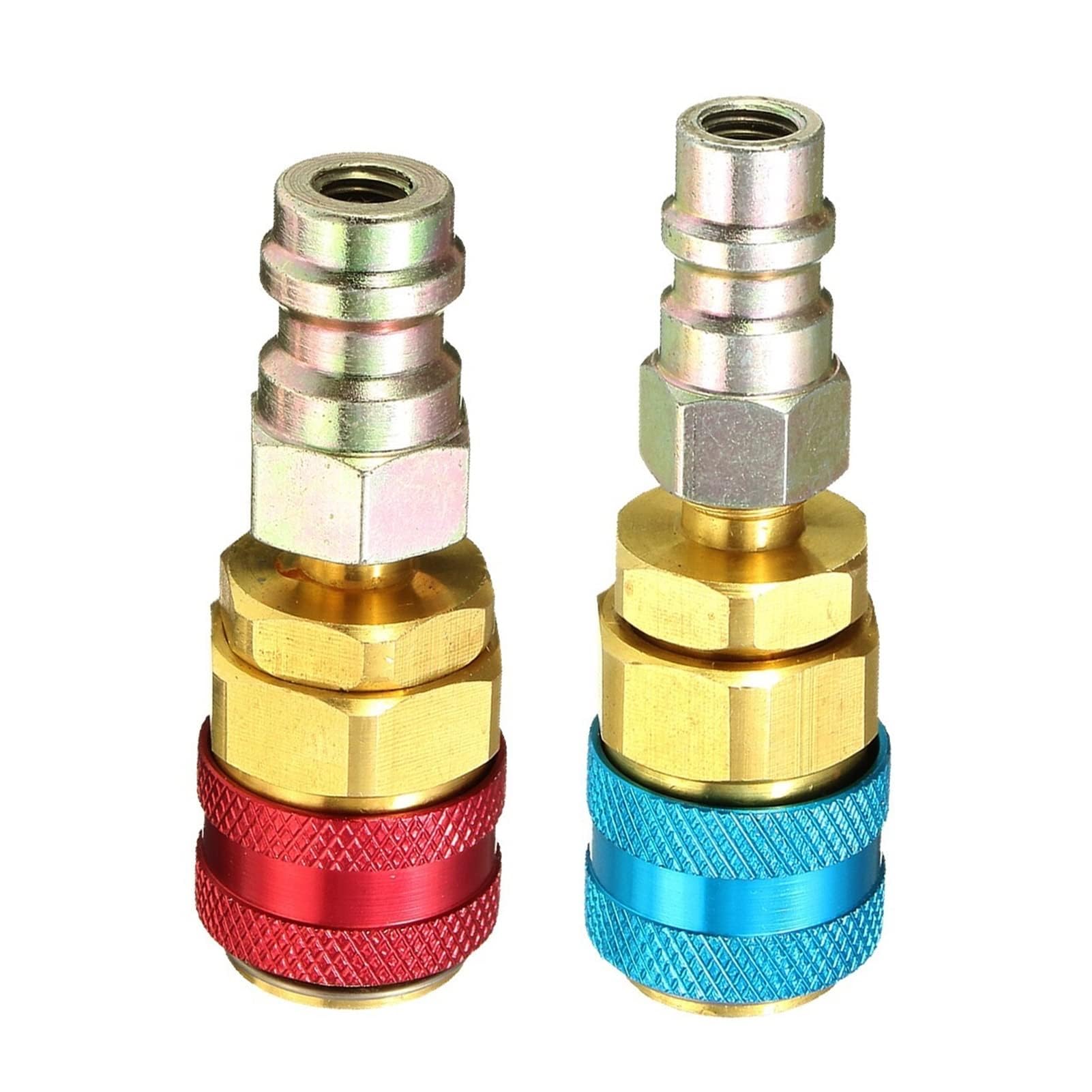 Adaptador de extensión lateral alta R134A, acoplador rápido alto y bajo, adaptador de acoplamiento rápido para aire acondicionado de coche, ajuste rápido para Ford, compatible con B-MW (Alto)