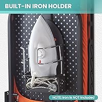 Vista 3 de Seiritex Tabla de planchar montada en la pared con soporte de hierro, 36 x 13 pulgadas, tabla de planchar plegable de montaje compacto para espacios