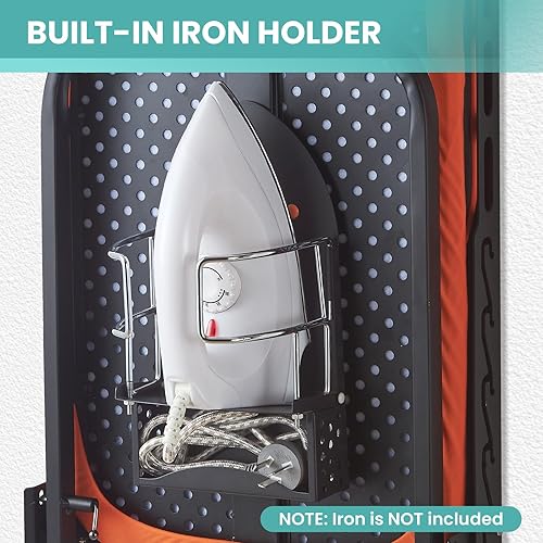 Miniatura 3 de Tabla de planchar montada en la pared con soporte de hierro, 36 x 13 pulgadas, tabla de planchar plegable de montaje compacto para espacios