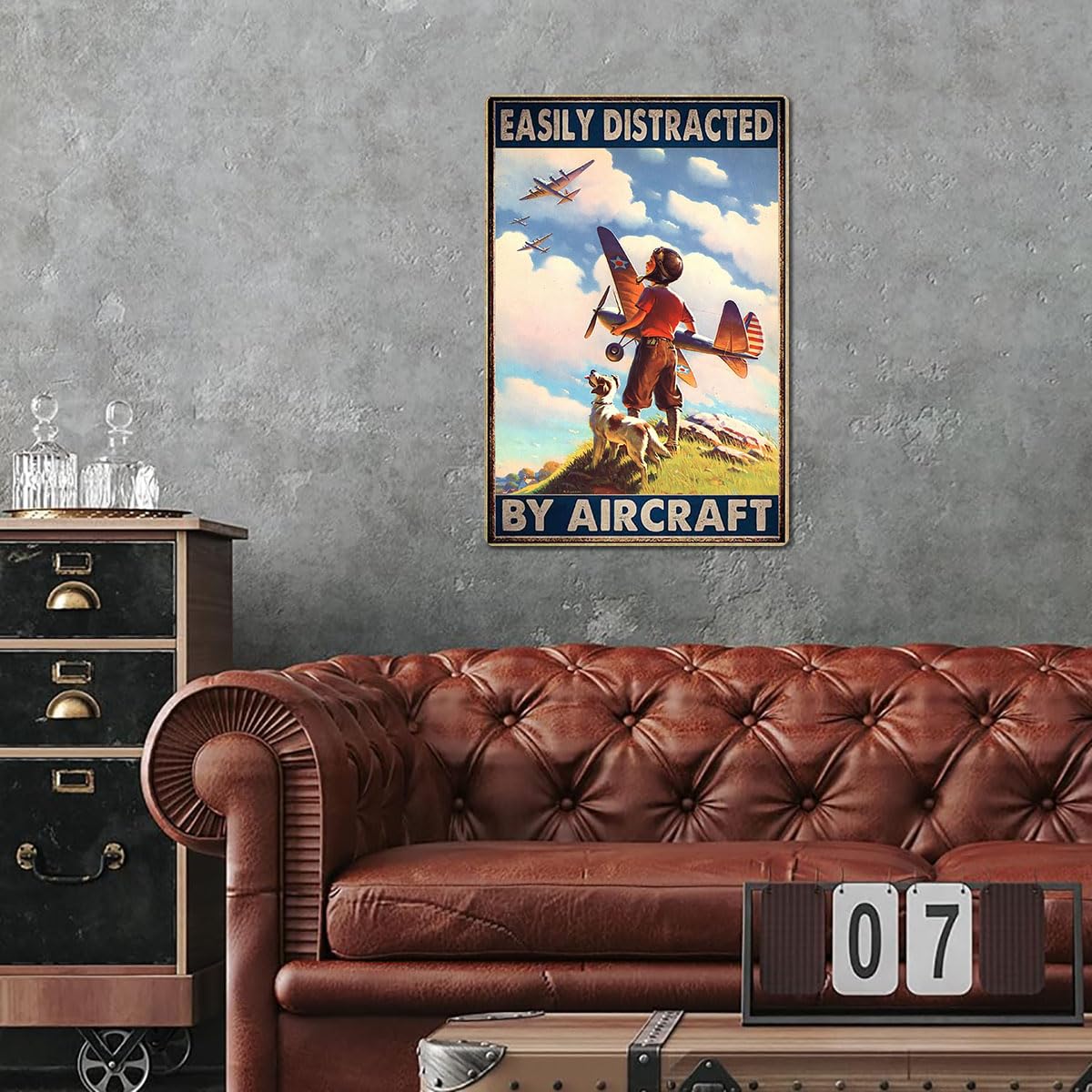 Amazon.co.jp: keowhsf 飛行機装飾航空ウォールアート - ビンテージ